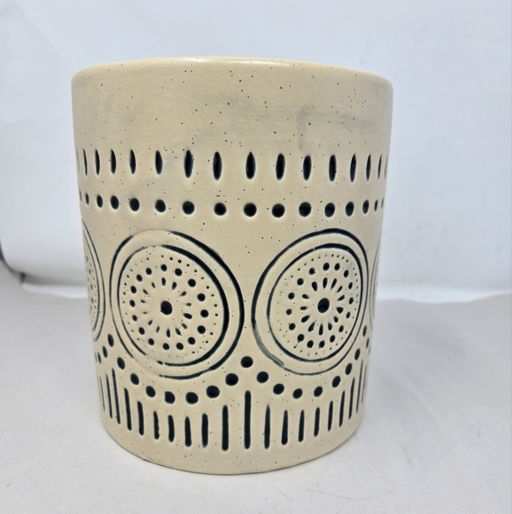 B/Harbor Collection Pottery Green Beige Ceramic Planter Decoration 7x6 20-Round - Picture 2 of 10